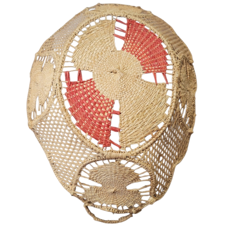Vintage Delicate Handwoven Tenerife Lace Woven Made in Italy Basket